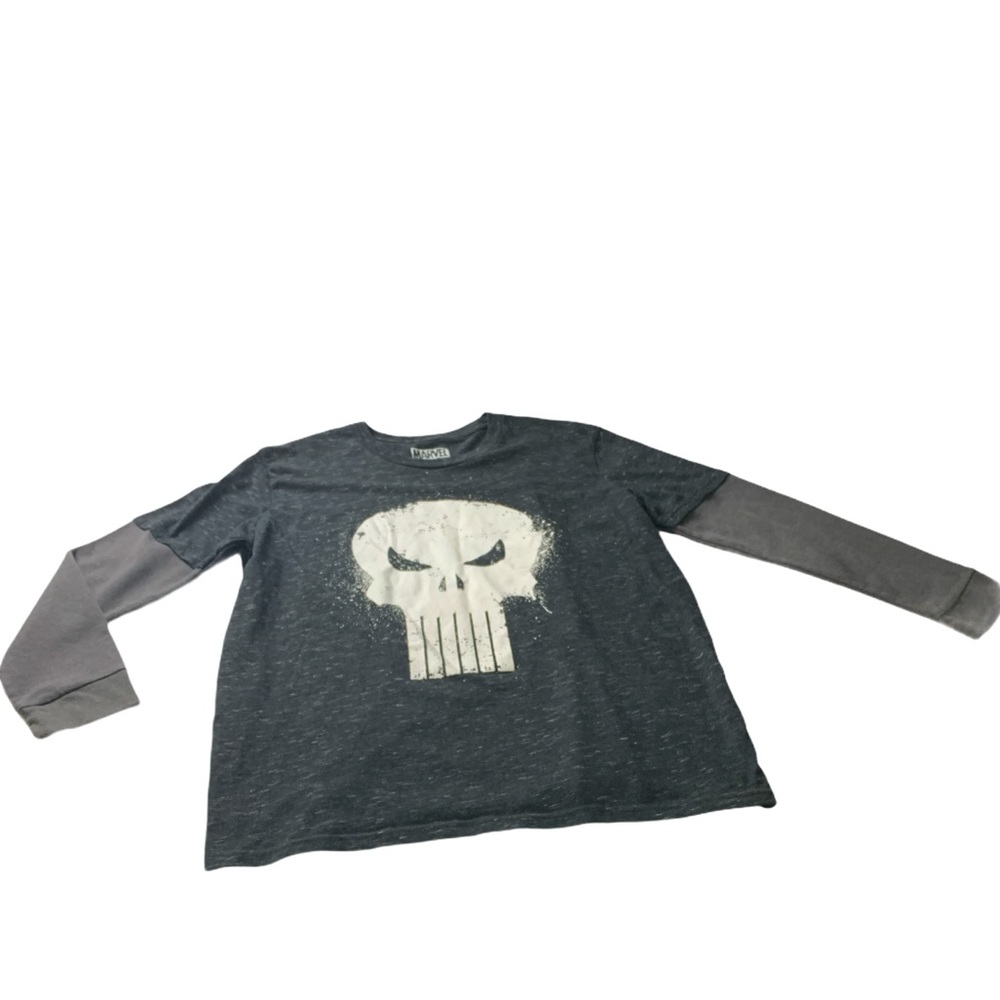 Marvel Punisher Thermal Longsleeve Gray Tee